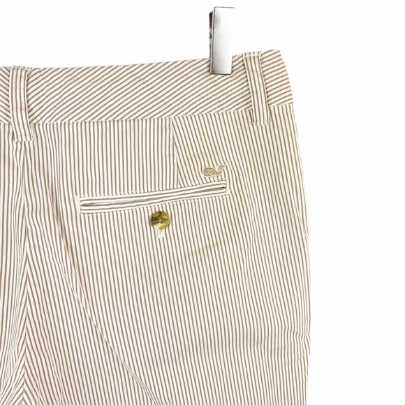 VINEYARD VINES Searsucker Tan White Bermuda Preppy Size 6 - Picture 6 of 6